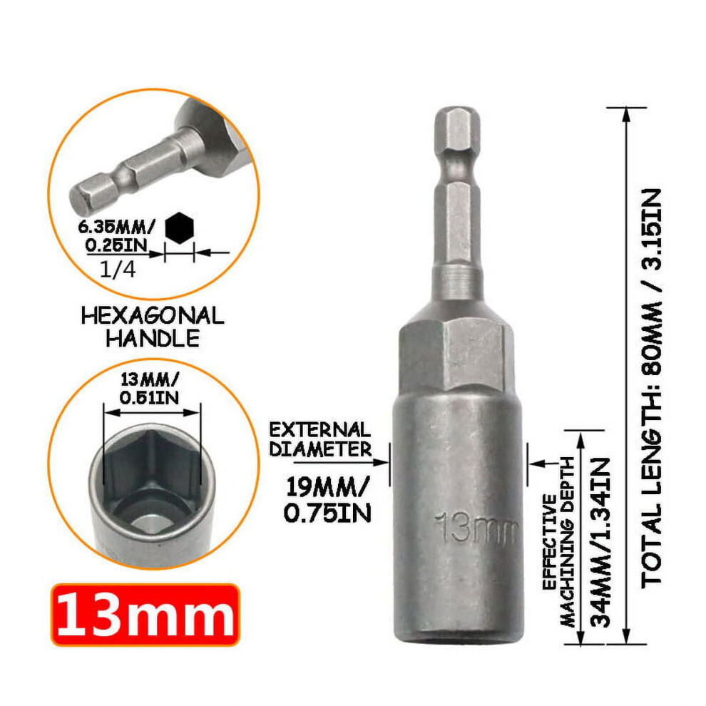 Hexagonal Screwdriver Sleeve Deepened Inner Type 1 Pc 9314556976773