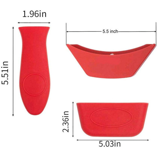 Silicone Hot Handle Holder Set of 3 Red 1