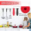 Silicone Hot Handle Holder Set of 3 Red 8