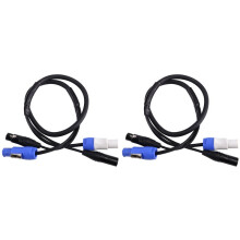 2X Cabo Combinado Powercon Flexível de 1 M XLR DMX512 Cabo Combinado de Alimentação 3 X 1,5 mm para Cabeça Móvel de Iluminação de Palco