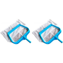2X Pool Skimmer Net Heavy Duty Swimming Leaf Rake with Deep Fine Nylon Mesh Net Bag Tool Fast Cleaning