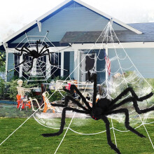 Halloween spider web decorations set outdoor 10 pcs