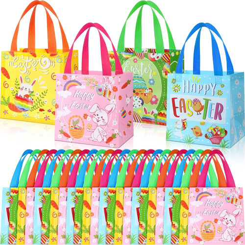 Easter egg hunt bags reusable non-woven 12 pack