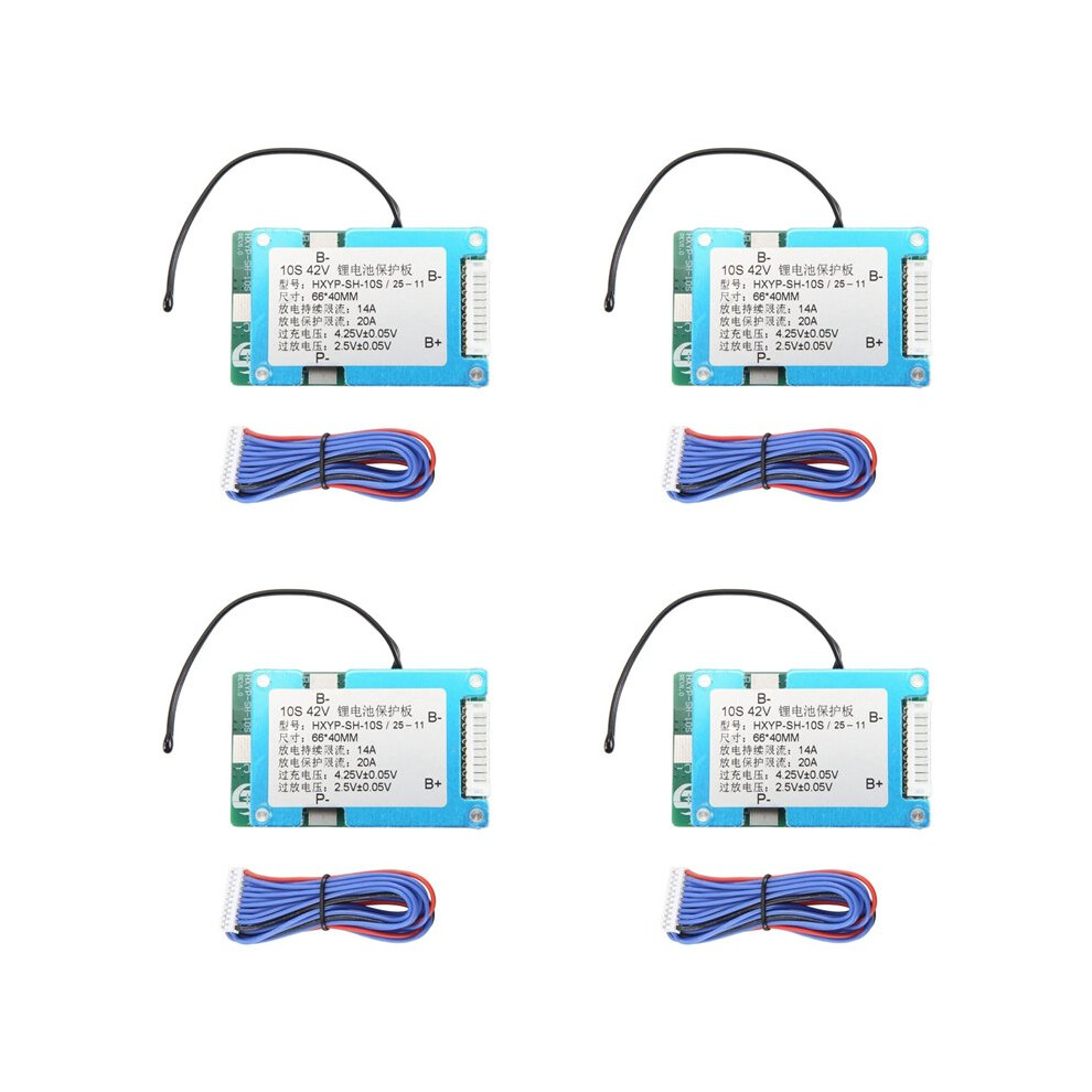 4X 10S 42V 15A For Bms Polymer Cell 18650 Lithium Battery Protection Board With Balance Built-In Temperature Control 6031758806037