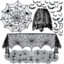 Halloween decoration set for home 3D bats table runner