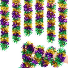Husfou Mardi Gras hanging decorations gold green purple 8