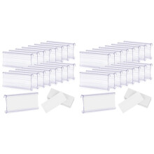 200 Pcs Wire Shelf Label Holders with 200 Paper Inserts,Wire Label Holder Plastic Shelf Tags Compatble 1-1/4Inch Shelves