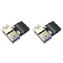 2X 19Pin Naar Dual USB3.0/3.1 Adapter 19P/20P Naar Dual Type-A Vrouwelijke Front Connector Converter USB 3.0 Adapter Plug-in Plug