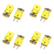 8X Termopar Tipo K, Pequeno Plugue Amarelo com Suporte, Conector de Termopar Tipo K, Soquete de Termopar com Clipe