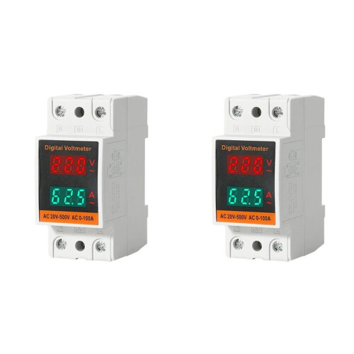 2X Dual Display Combination Rail Type Single Phase Digital Meter Digital Din Rail Power Meter
