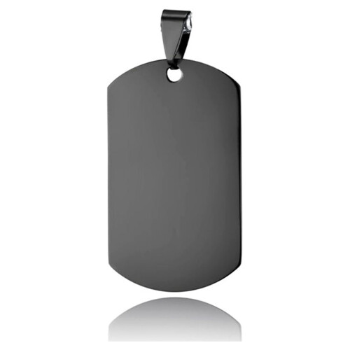 Men's Military Dog Tag Pendant Blank Rectangle