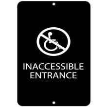 Inaccessible Entrance Sign Retro Metal Tin 8 x 12 Inches