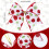 Red and White Christmas Bows 12 pcs 6 inch 6