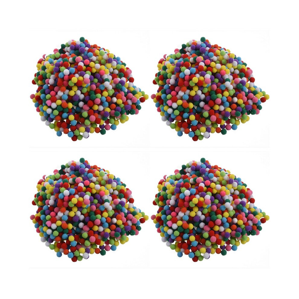 4000 Pcs 10Mm Mixed Color Soft Fluffy Pom Poms Pompoms For Kids Crafts 6031795053654