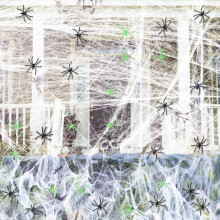 Halloween Spider Web Decor Set with 50 Glow and 50 Black