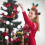 Christmas Tree Ornaments White Glitter Foam 6 pcs 3 in 7