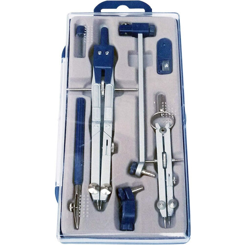 Stainless Steel Compass Set Geometry Drafting 5-Piece