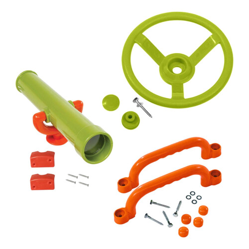 Kids' swing set attachment: pirate telescope, green