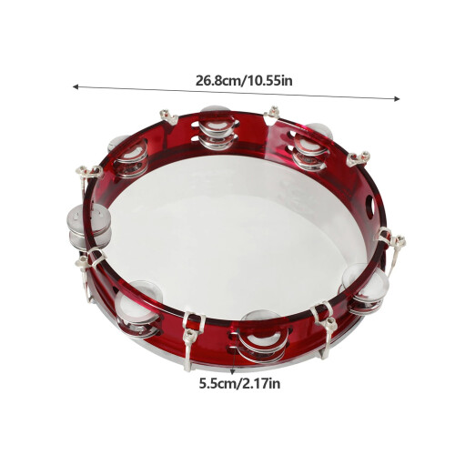 Hand Held Tambourine Percussion Instrument 10 Inch 2