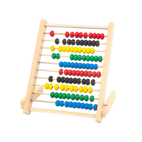 Wooden Abacus for Kids Math Learning 10 Rows Beige