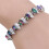Women's Leaf Charm Bracelet Adjustable Blue Rhinestone 2