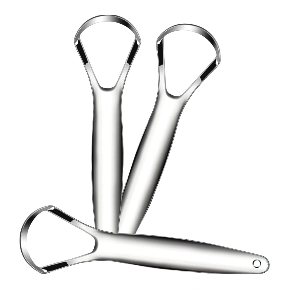 Tongue Scraper Stainless Steel 3-Piece Set