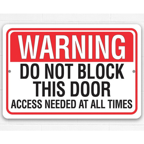 Aluminum Warning Sign Emergency Exit Access 8x12 Inch