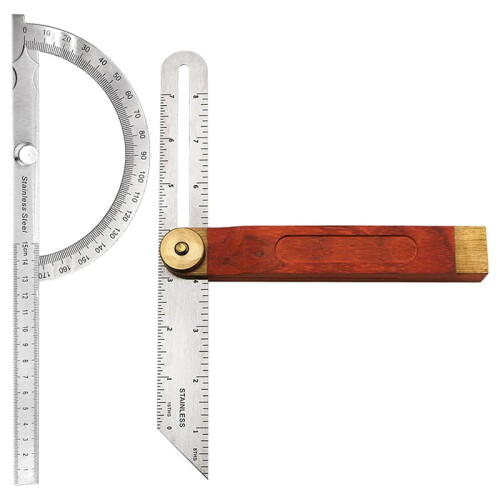 Angle Protractor with Wooden Handle 2 pcs