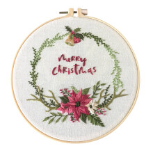 Solacol Christmas cross stitch kit floral stamped cloth 1
