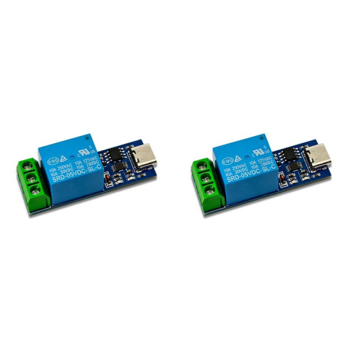 2X  USB Relay Module TYPE-C Interface with Overcurrent Protection Support Computer Serial Port Control
