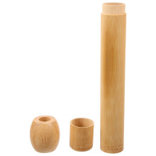 Porte-brosse à dents de voyage avec couvercle, support portable en bambou et bois