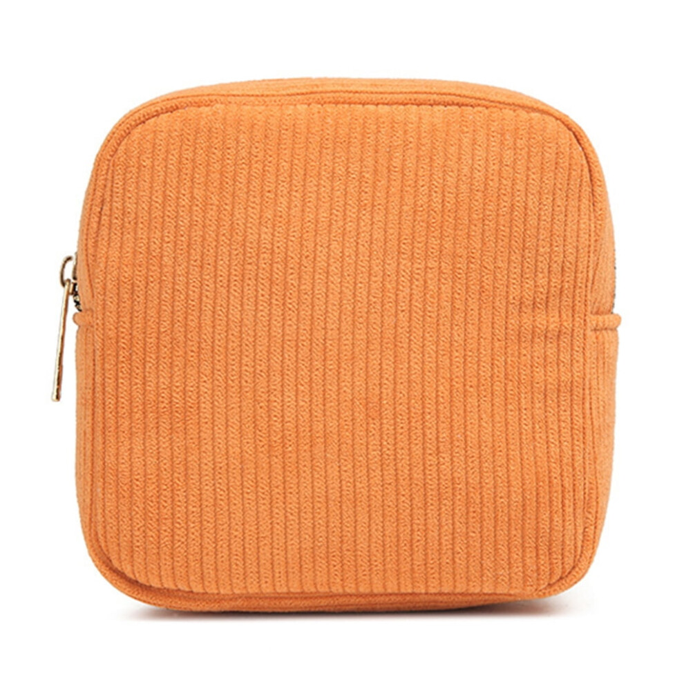Corduroy Toiletry Bag for Women Small Zippered Makeup Pouch
