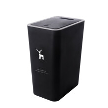 QTBIUQ Bathroom Rectangle Trash Can 8L Contactless Black