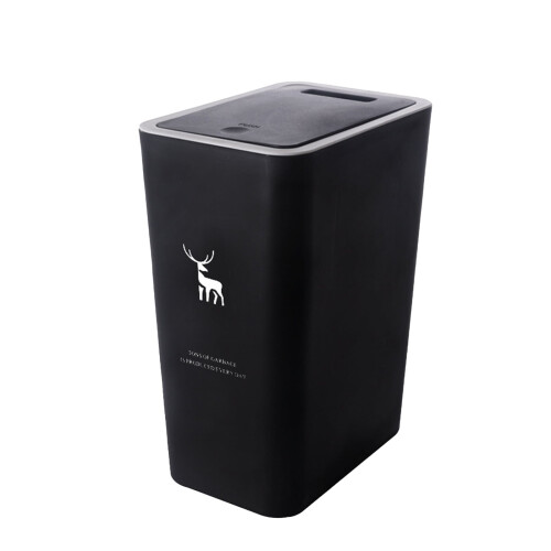 QTBIUQ Bathroom Rectangle Trash Can 8L Contactless Black