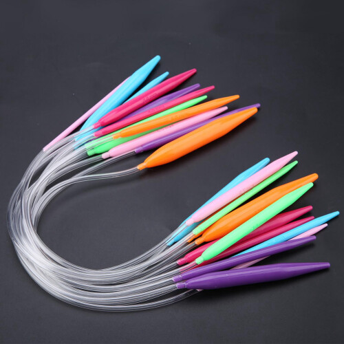 Tebru circular knitting needles plastic multicolor 12 pcs 1