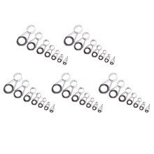 35Pcs Fishing Rod Guides Tip 7 Sizes Telescopic Tip Repair Kit Rings Eyes Set