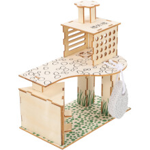 Hamster Hideout Climbing Frame Wooden Villa for Small Pets