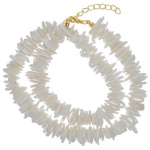 Gravel Necklace Loose Chain Crystal White Shell
