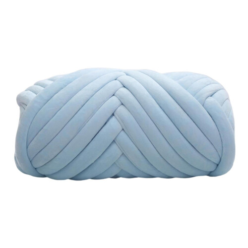 Light Blue Chunky Yarn 250g Washable Soft Tubular