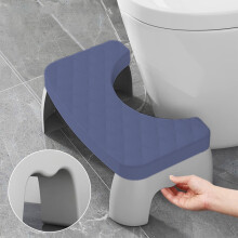 Toilet Stool Squatting Aid Blue 1-Piece Detachable