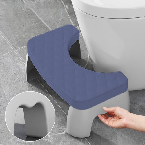 Toilet Stool Squatting Aid Blue 1-Piece Detachable