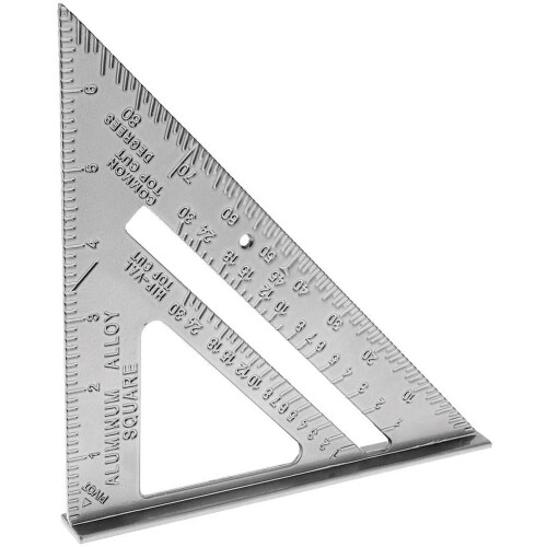 Square Layout Tool Aluminum 12-inch Triangle Ruler