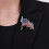 American Flag Lapel Pins Silver Tone 2 Pack 4