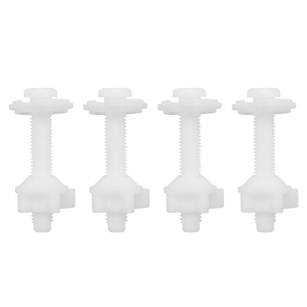 Toilet Seat Hinge Bolts With Plastic Nuts And Washers 4Pcs 9314556494079