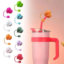 Silicone Straw Covers Love Heart Design for 10mm Straws