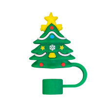 Christmas Santa straw topper 3D dustproof 10mm