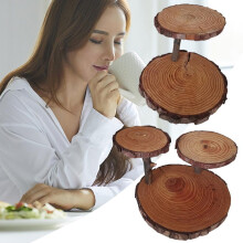 Wooden wedding cake stand two-tier rustic 3-tier