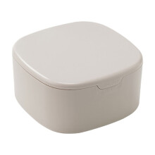 Double Compartment Beige Travel Jewelry Box 1pc