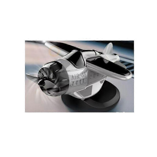 (Gray) Car Dashboard Decor, Solar Airplane, Solar Powered Aircraft for Tabletop Office