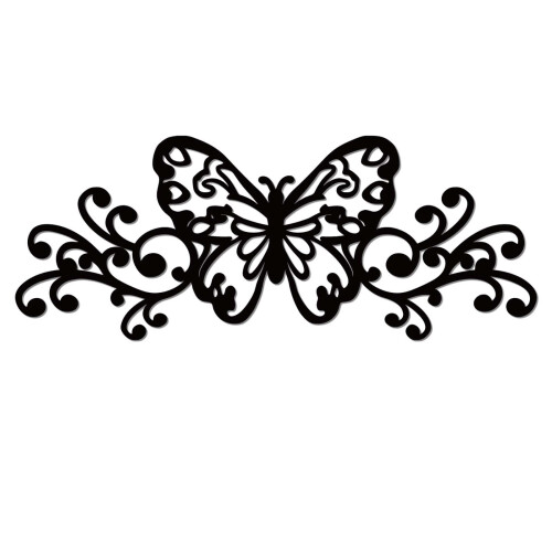 Black Metal Butterfly Wall Art Modern Decor 1 Piece
